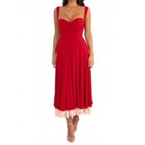 NEW LABEL NUE sophie midi dress in red